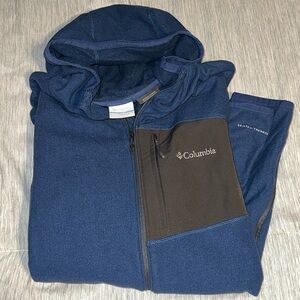 Columbia Men’s Omni-Wick Full Zip Sweater - Blue/Gray - Size XL